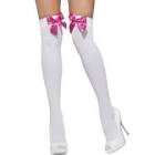 opaque-knee-high-socks--with-cerise-satin-bows